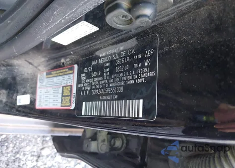 2023 Kia Rio Lx from USA, damaged, VIN 3KPA24AD5PE551338